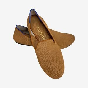Rothy’s The Loafer Camel Brown Knit Flats Size 8 Sustainable Slip On Shoes